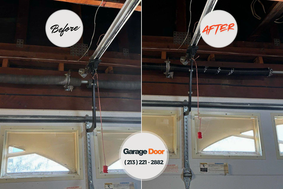 Before and after: garage door repair Putnamville, IN